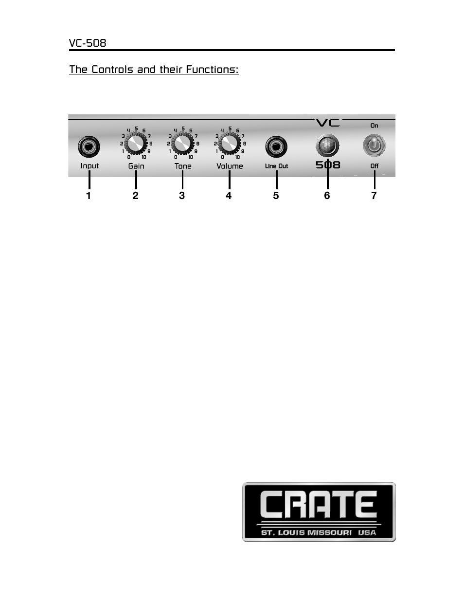 Crate Amplifiers VC-508 User Manual | Page 2 / 4