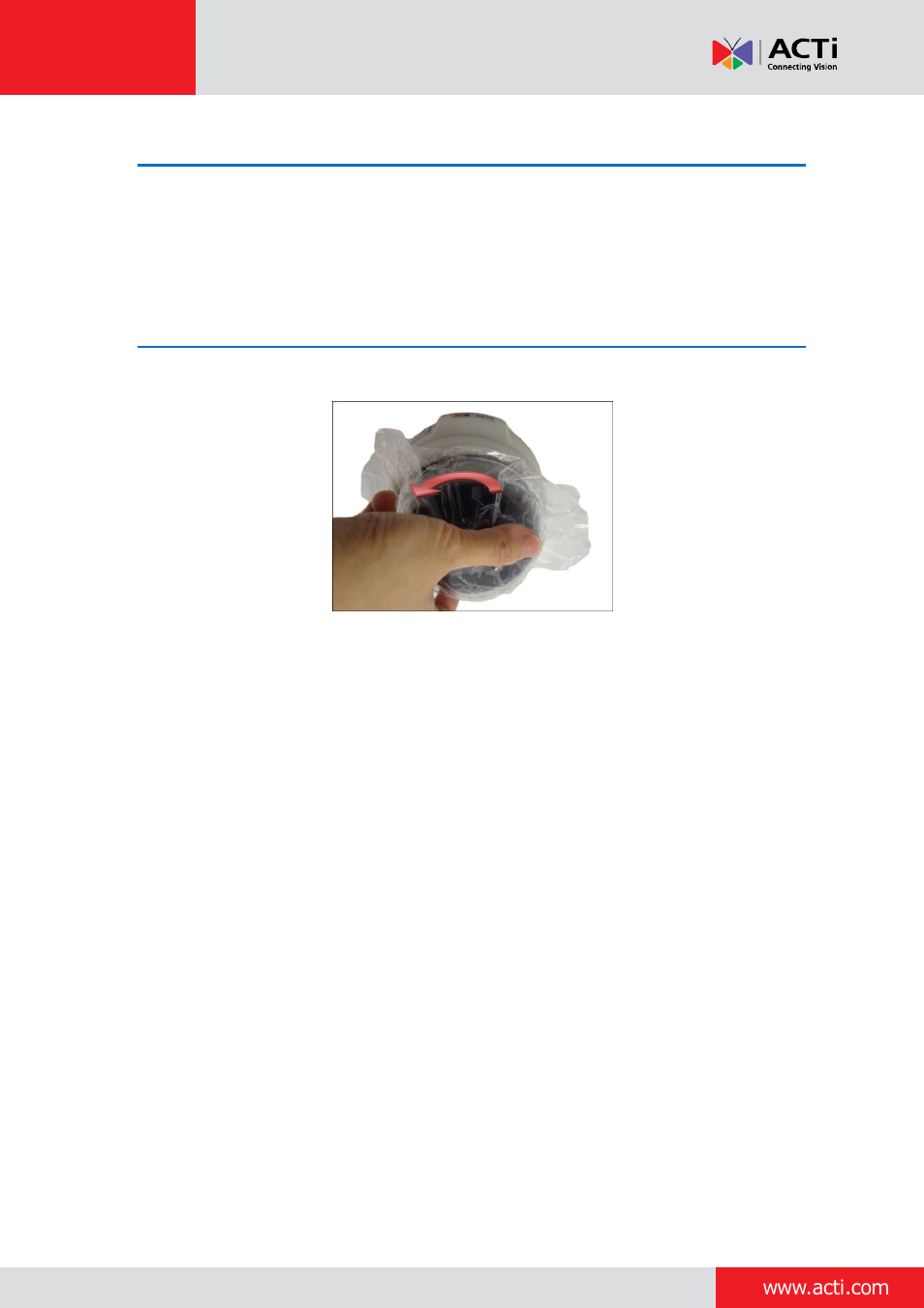 Step 6: access the camera live view, Step 7: adjust the viewing angle and focus | ACTi Indoor Dome (D5xE5x) on Tilted Wall User Manual | Page 8 / 21