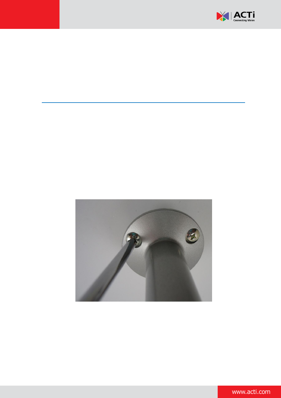 Installation procedures, Step 1: mount the camera | ACTi Cube Camera on Tilted Wall with Bundled Bracket User Manual | Page 3 / 17