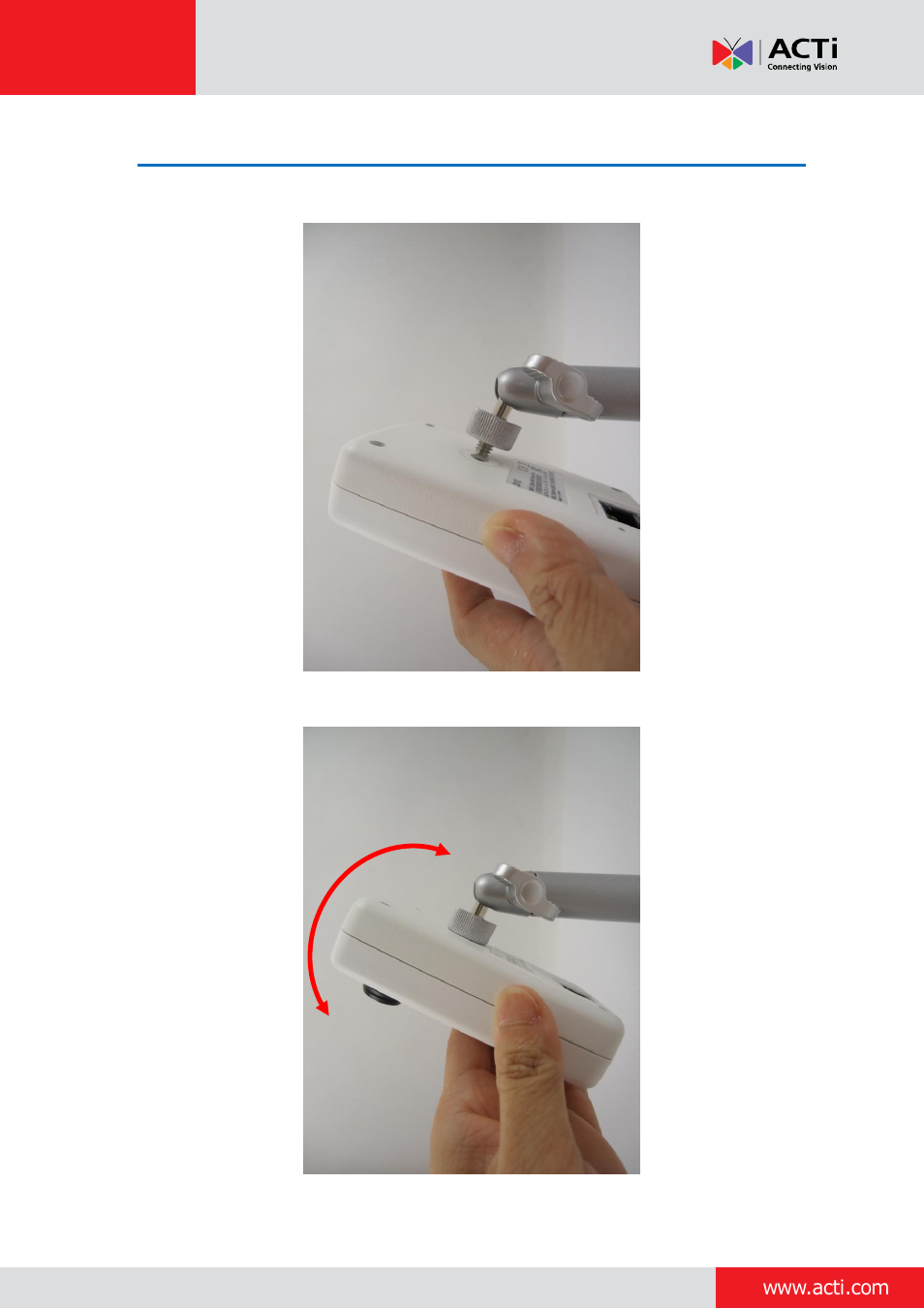 Step 2: install the camera | ACTi Cube Camera on Straight Wall with Bundled Bracket User Manual | Page 4 / 17