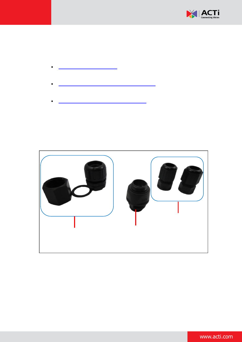 Installation methods | ACTi Bullet Camera (E44~E46) on Tilted Wall with Integrated Bracket User Manual | Page 4 / 35