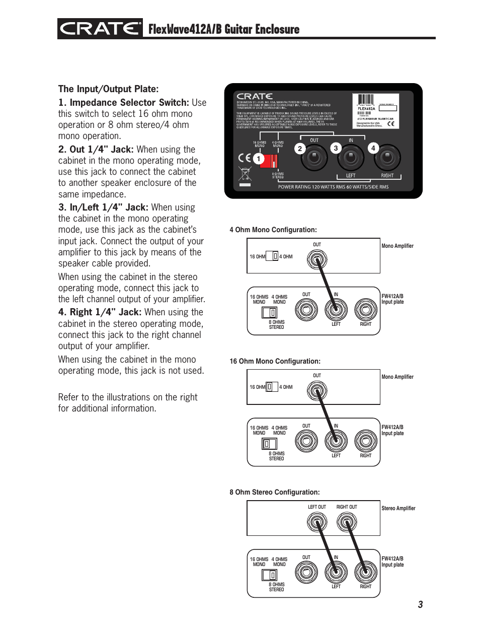 Flexwave412a/b guitar enclosure | Crate Amplifiers 412B User Manual | Page 3 / 4