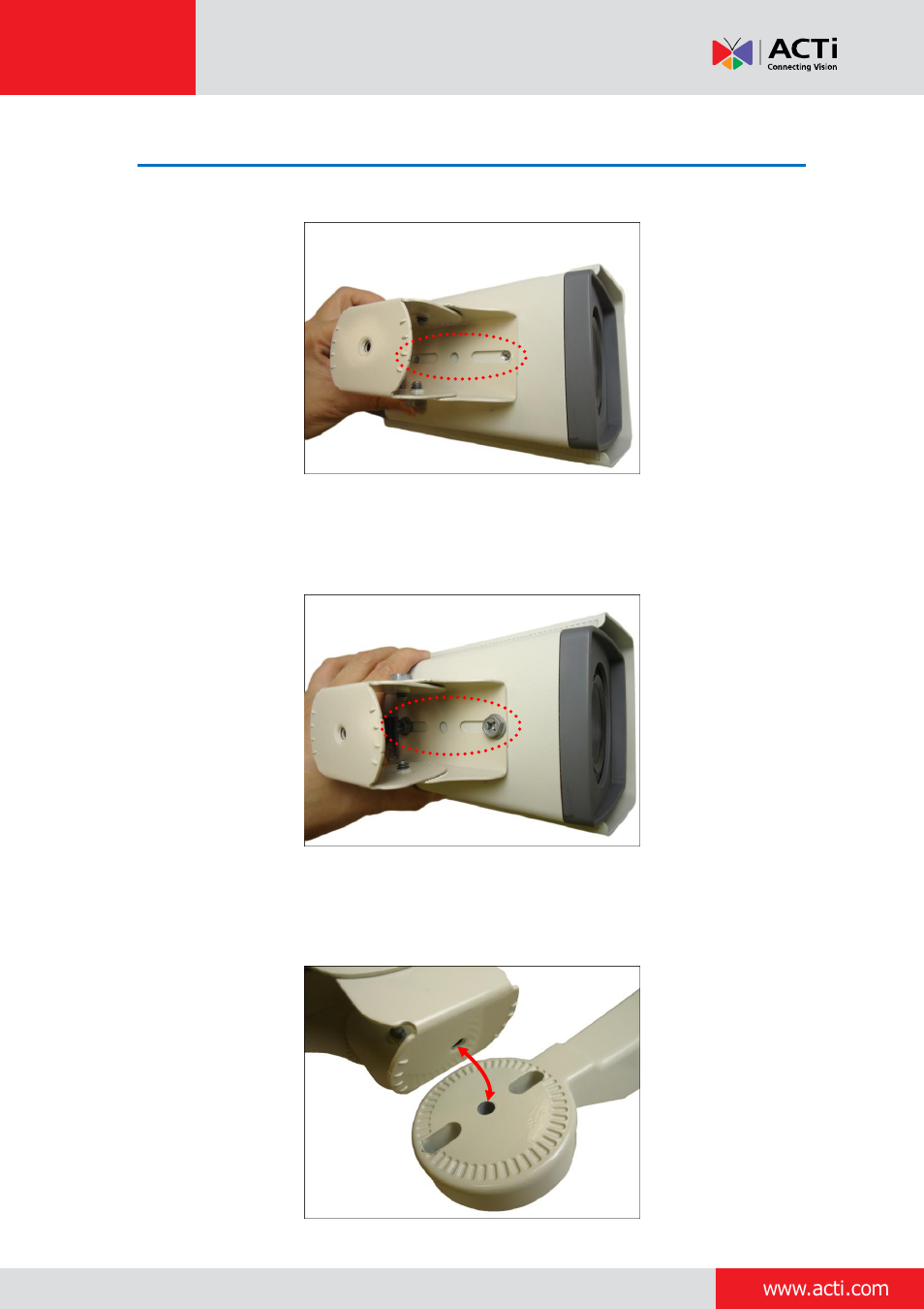 Step 6: install the camera | ACTi Outdoor Ready Box on Vertical Pole with Accessory Set User Manual | Page 10 / 21