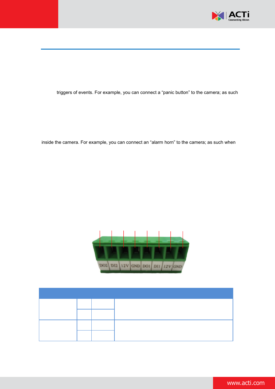 Connecting di/do devices (optional), Installation guide | ACTi Outdoor Ready Box on Vertical Pole with Accessory Set User Manual | Page 15 / 21