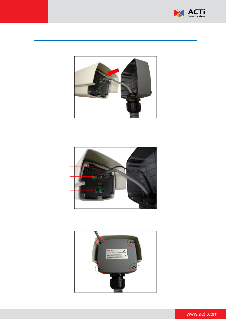Step 5: connect the ethernet cable | ACTi Outdoor Ready Box on Vertical Pole with Accessory Set User Manual | Page 9 / 21