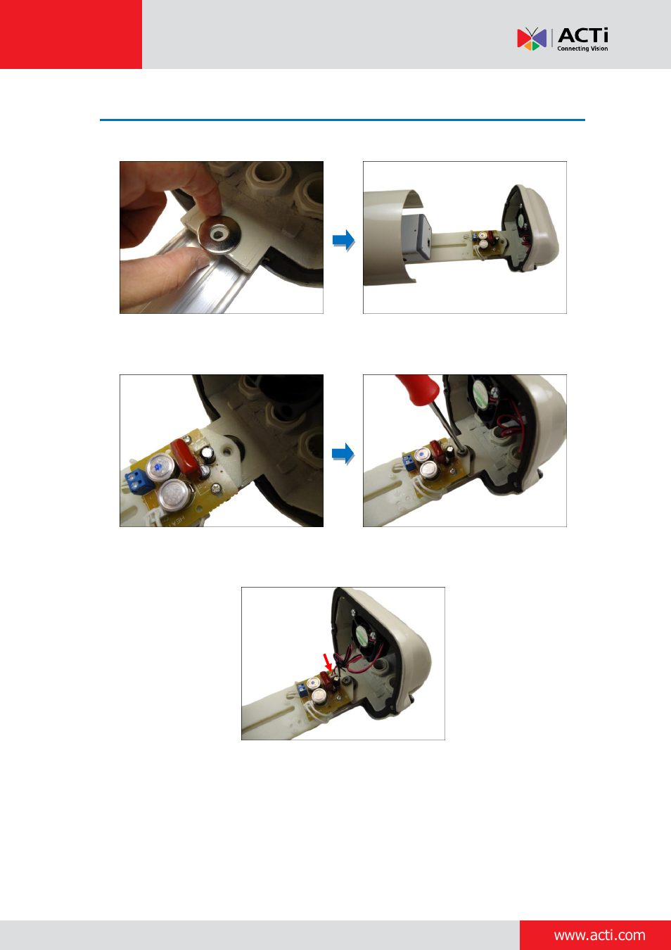 Step 7: attach the tray to the housing | ACTi Indoor Box Camera with Outdoor Housing on Vertical Pole User Manual | Page 13 / 44