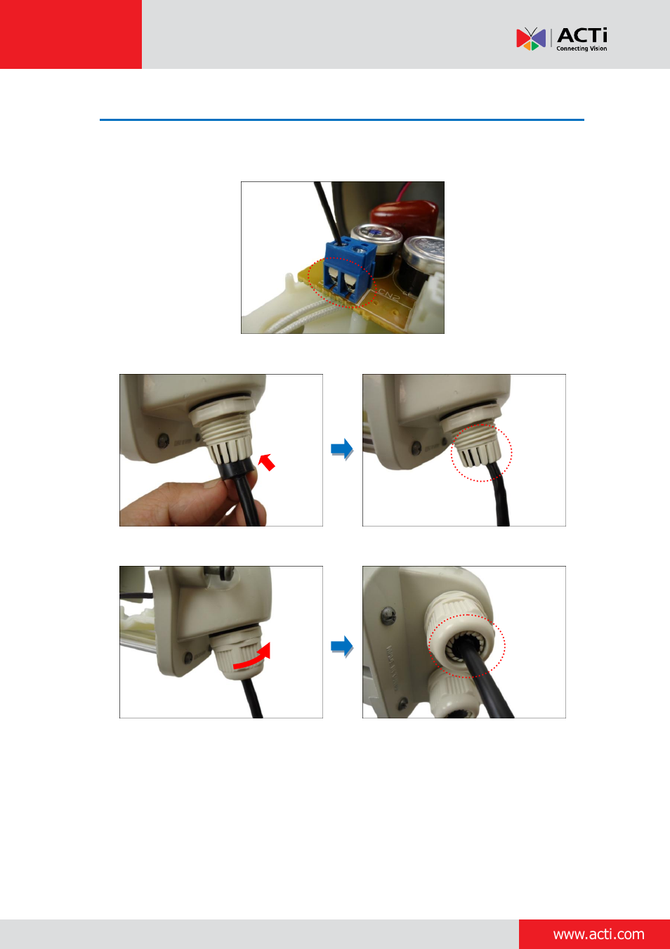 Step 9: connect the power cable | ACTi Indoor Box Camera with Outdoor Housing on Vertical Pole User Manual | Page 15 / 44