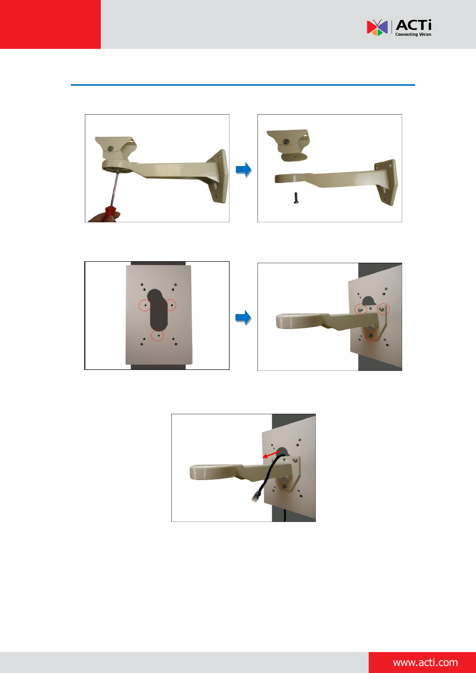 Step 2: install the bracket | ACTi Indoor Box Camera with Outdoor Housing on Vertical Pole User Manual | Page 23 / 44