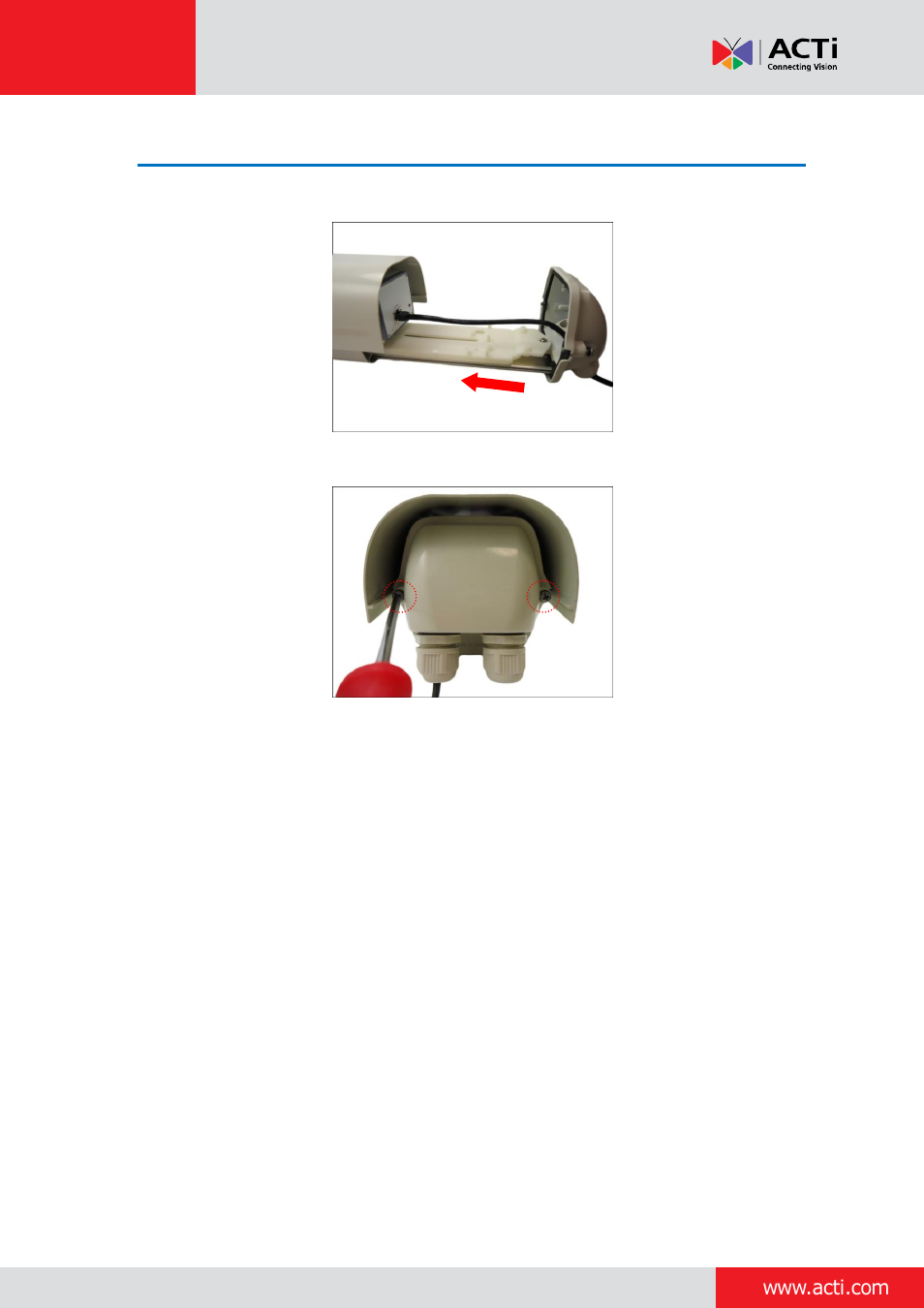 Step 7: close the tray housing | ACTi Indoor Box Camera with Outdoor Housing on Vertical Pole User Manual | Page 30 / 44