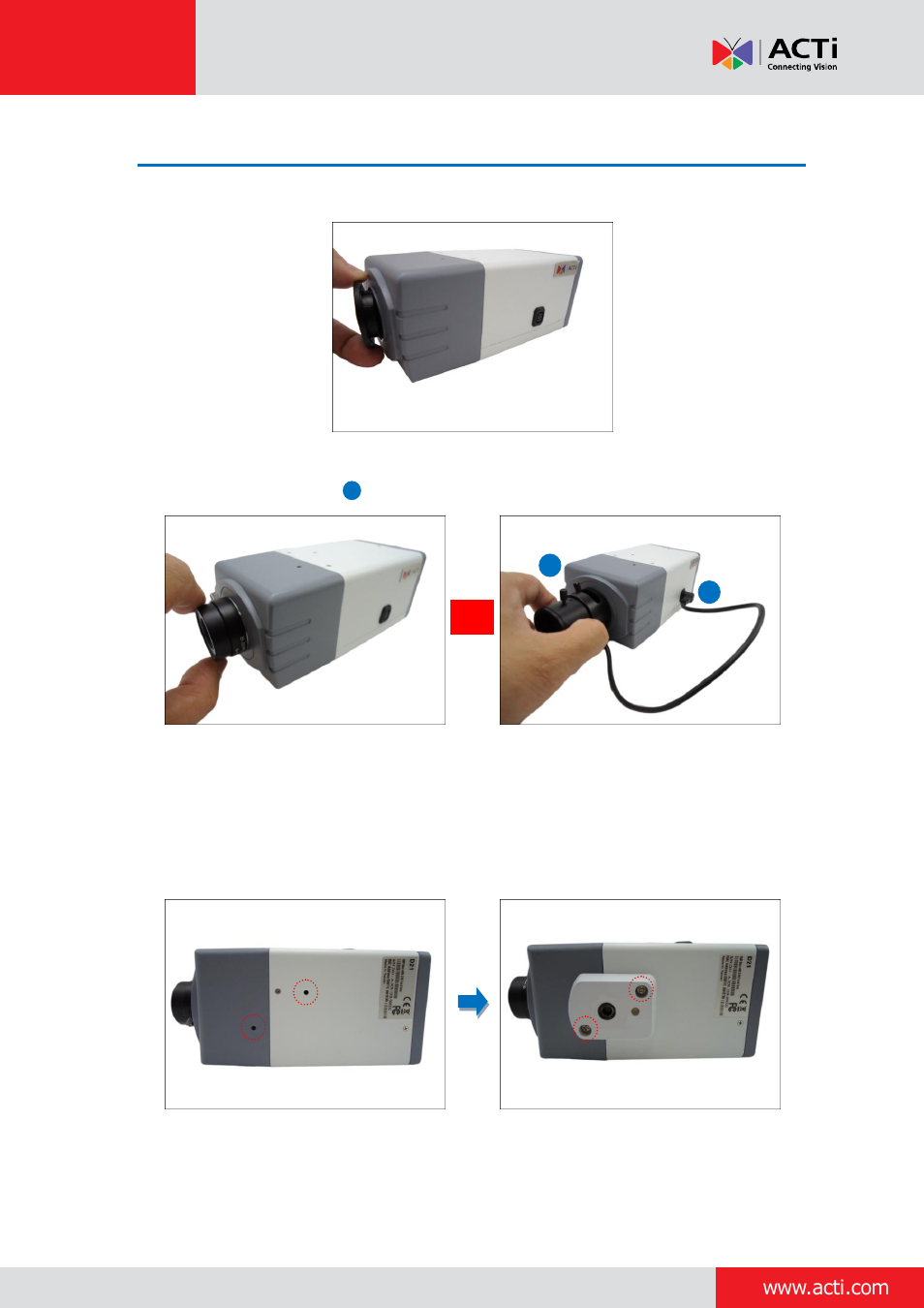 Step 3: prepare the camera, Installation guide | ACTi Indoor Box Camera with Outdoor Housing on Vertical Pole User Manual | Page 8 / 44