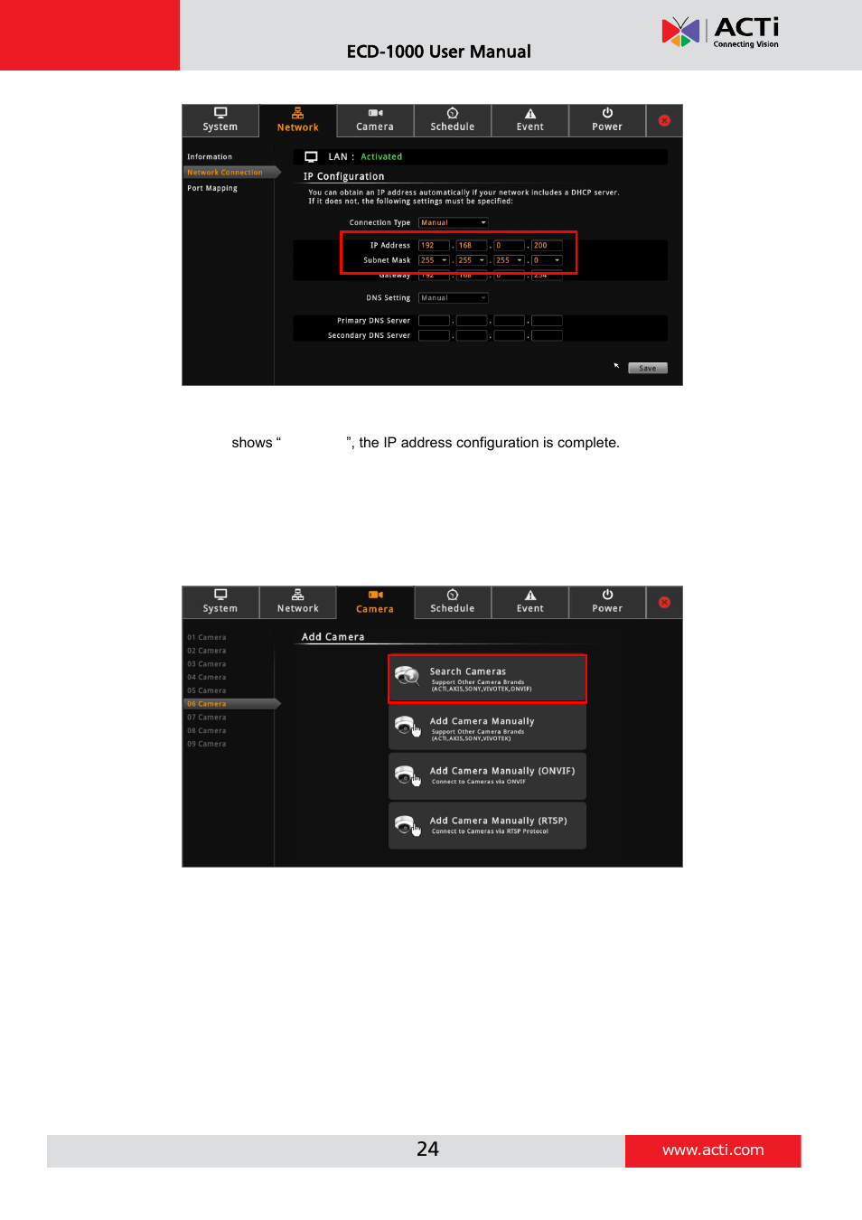 Step 3: add cameras | ACTi ECD-1000 User Manual | Page 24 / 135