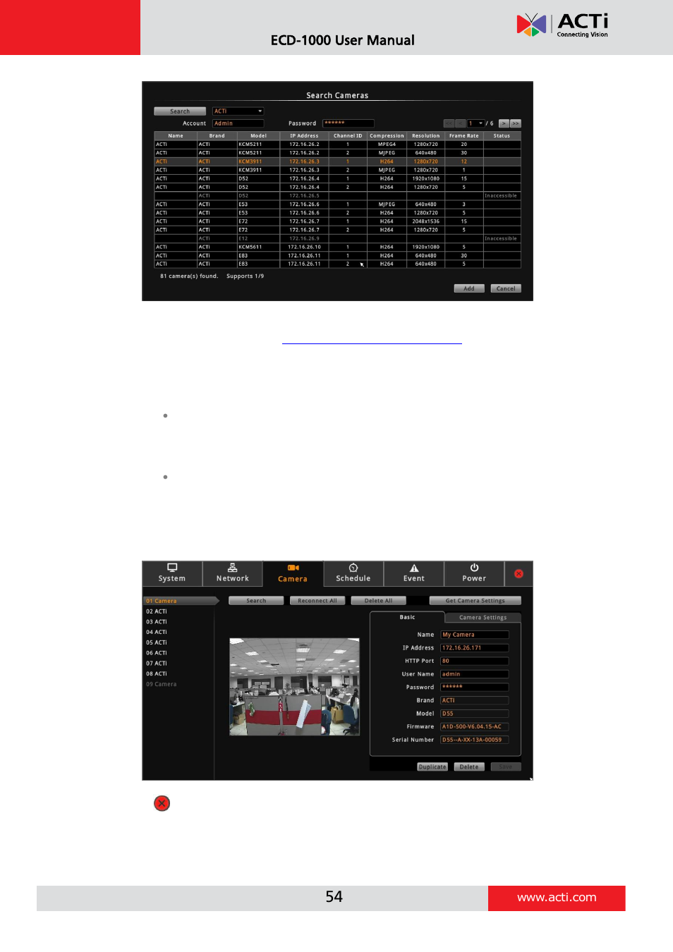 ACTi ECD-1000 User Manual | Page 54 / 135