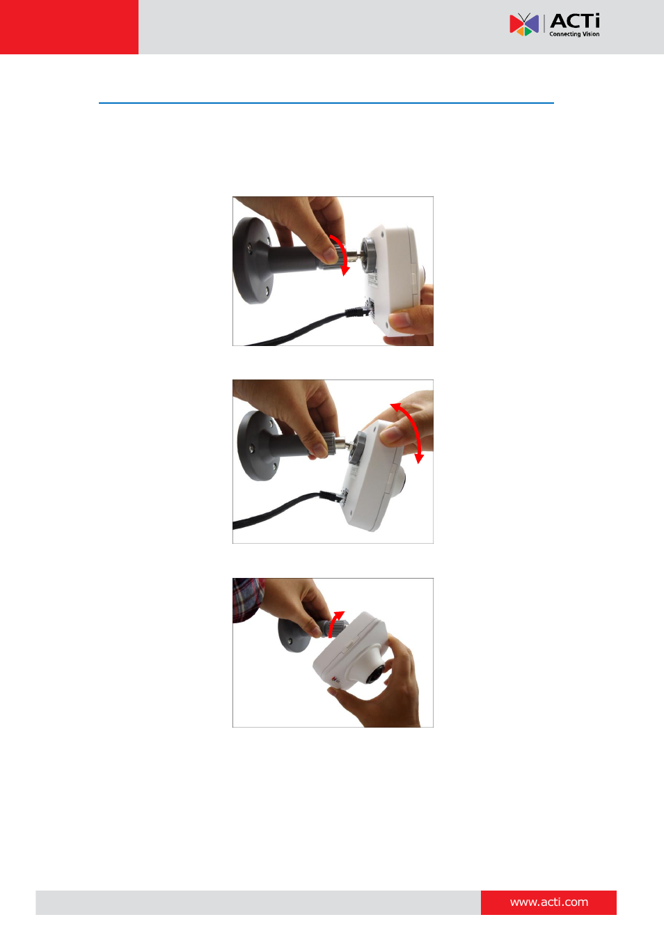 Step 6: adjust the viewing angle and focus | ACTi E12A User Manual | Page 12 / 22