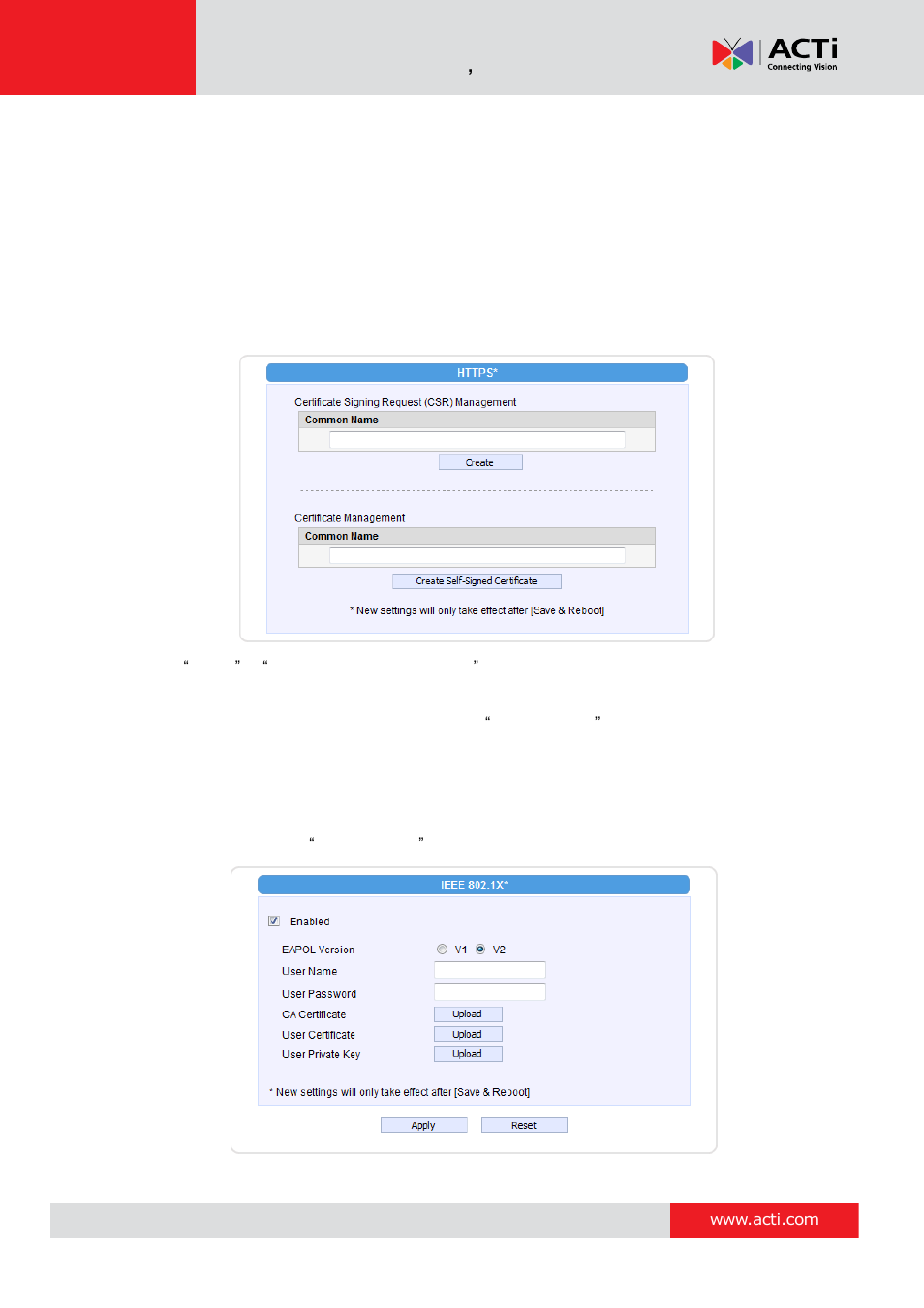 Https, Ieee 802.1x | ACTi Camera Firmware V.5.12.12 User Manual | Page 29 / 101