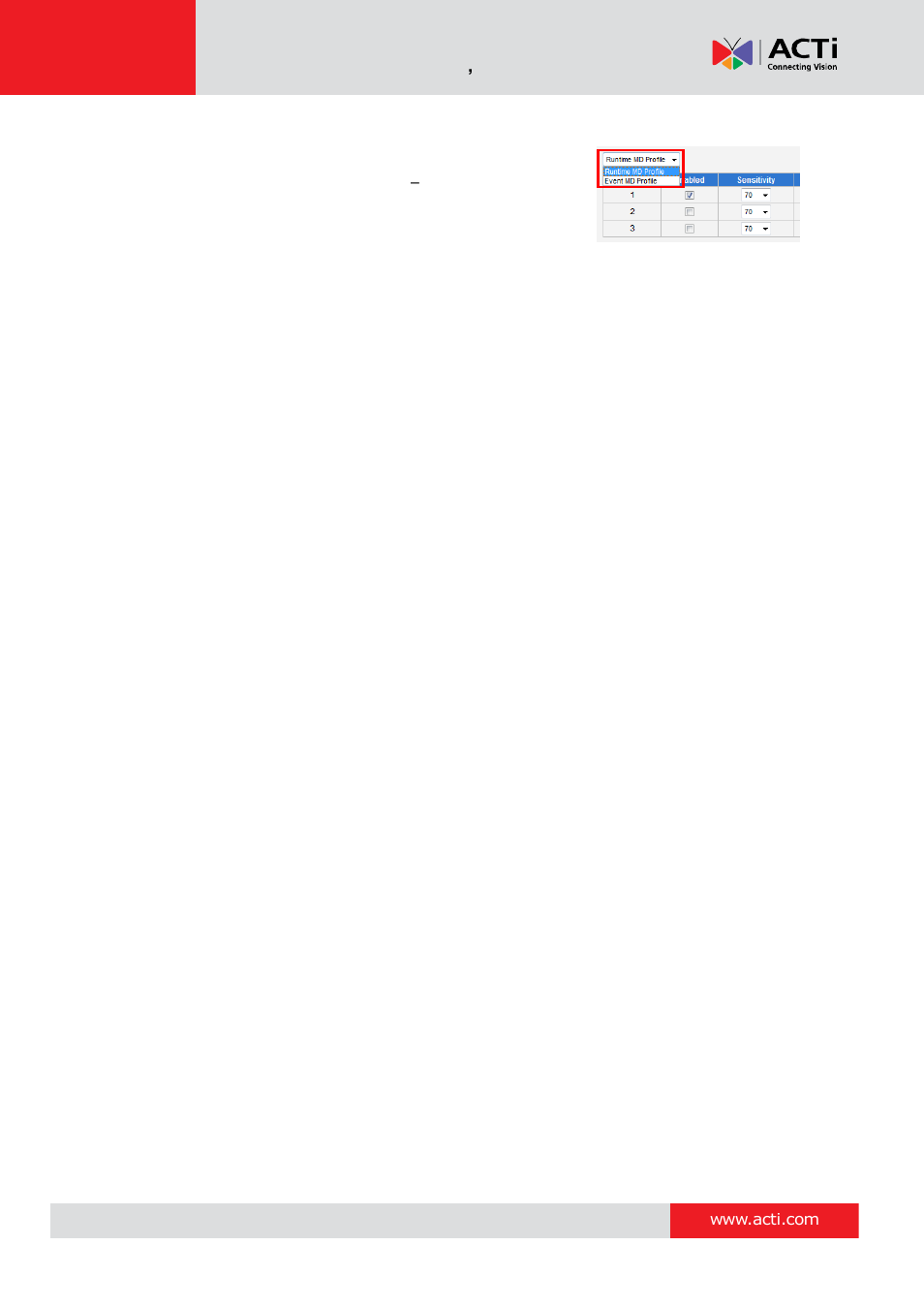 ACTi Camera Firmware V.5.12.12 User Manual | Page 51 / 101