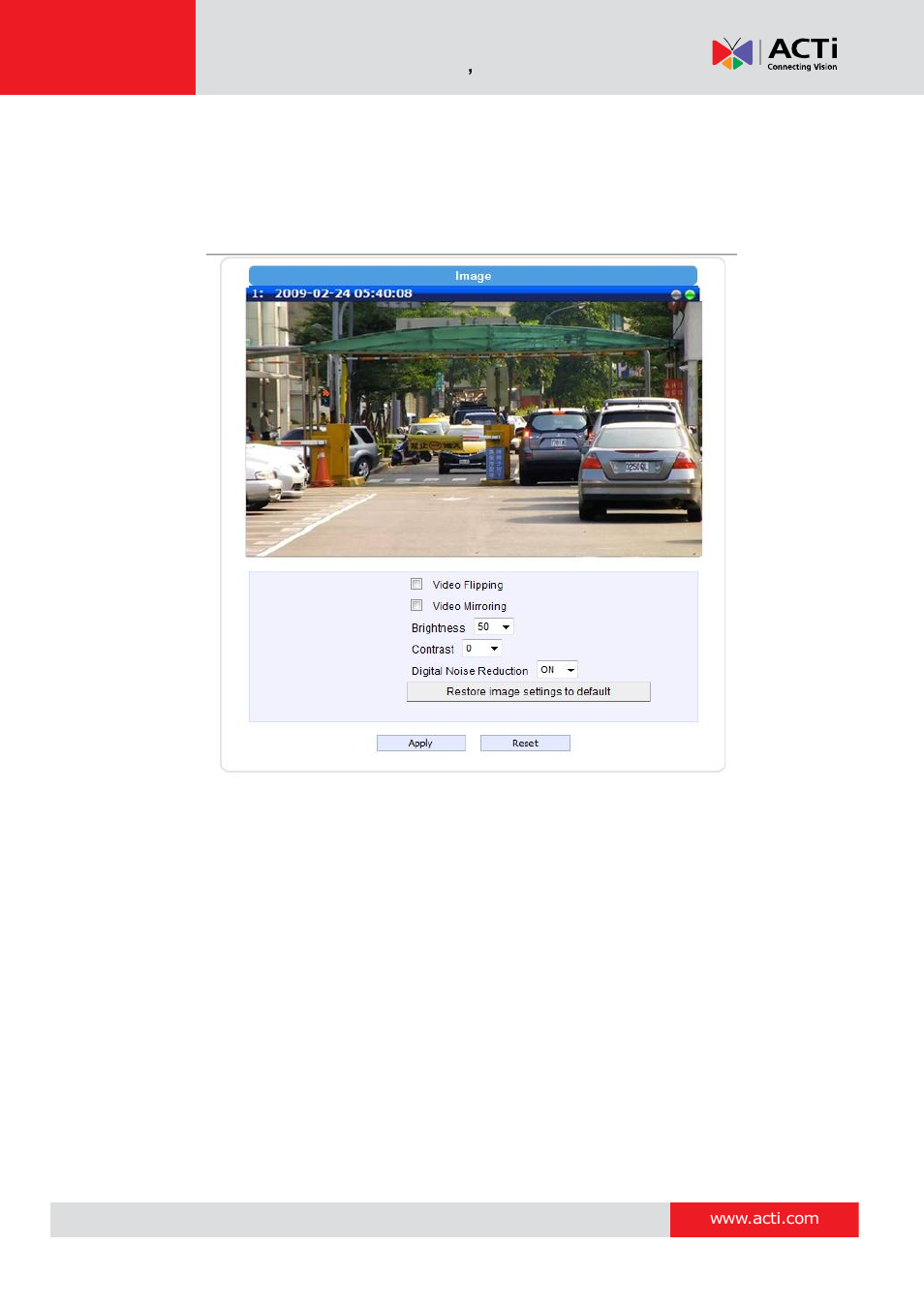 Image | ACTi Camera Firmware V.5.12.12 User Manual | Page 52 / 101