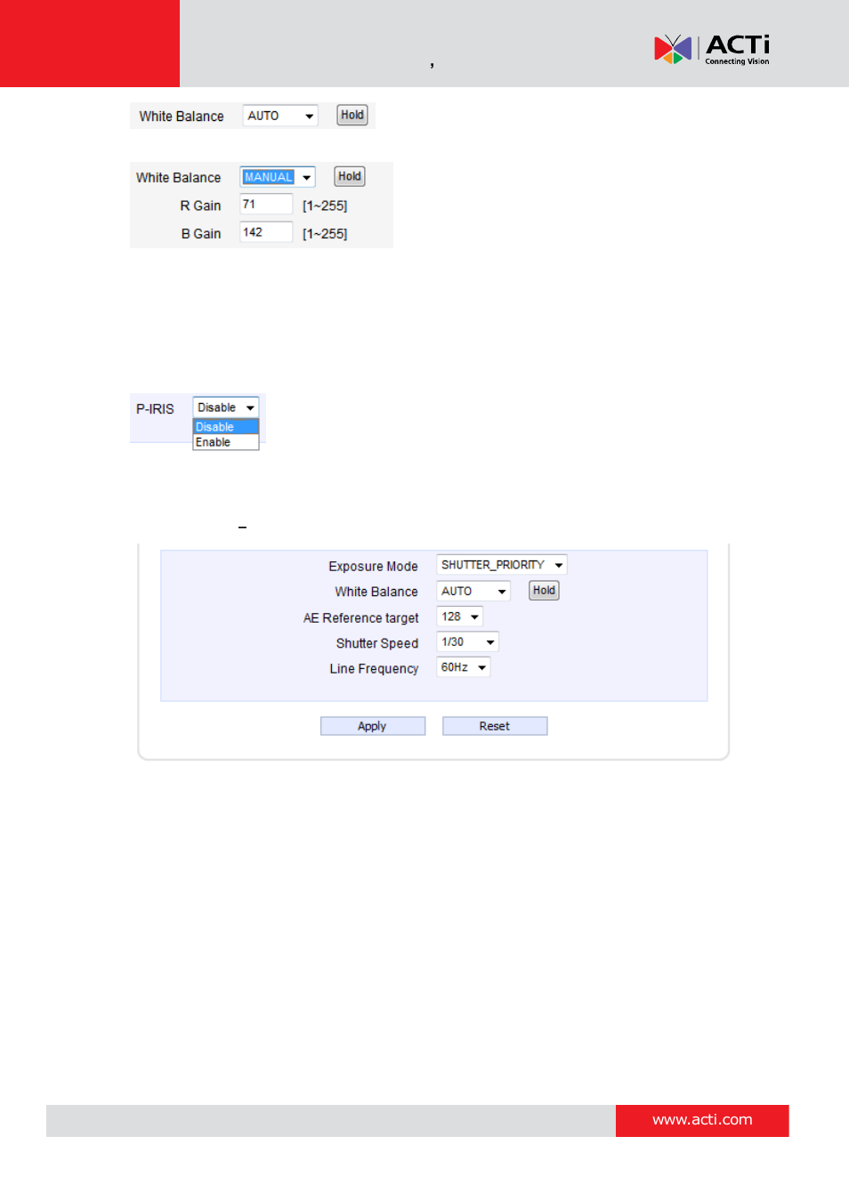 ACTi Camera Firmware V.5.12.12 User Manual | Page 57 / 101
