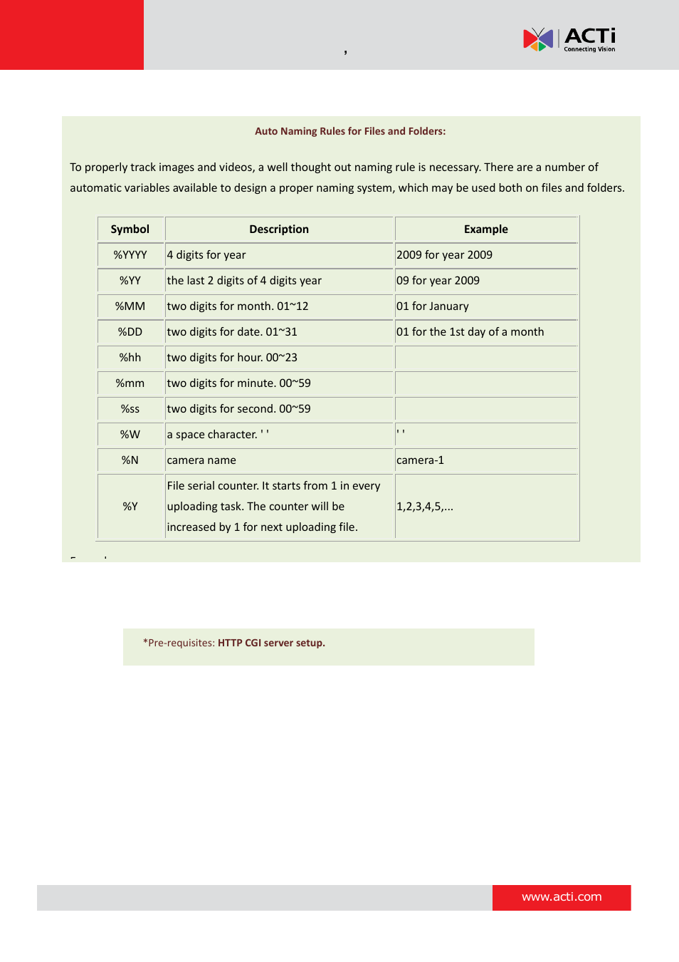 ACTi Camera Firmware V.5.12.12 User Manual | Page 72 / 101