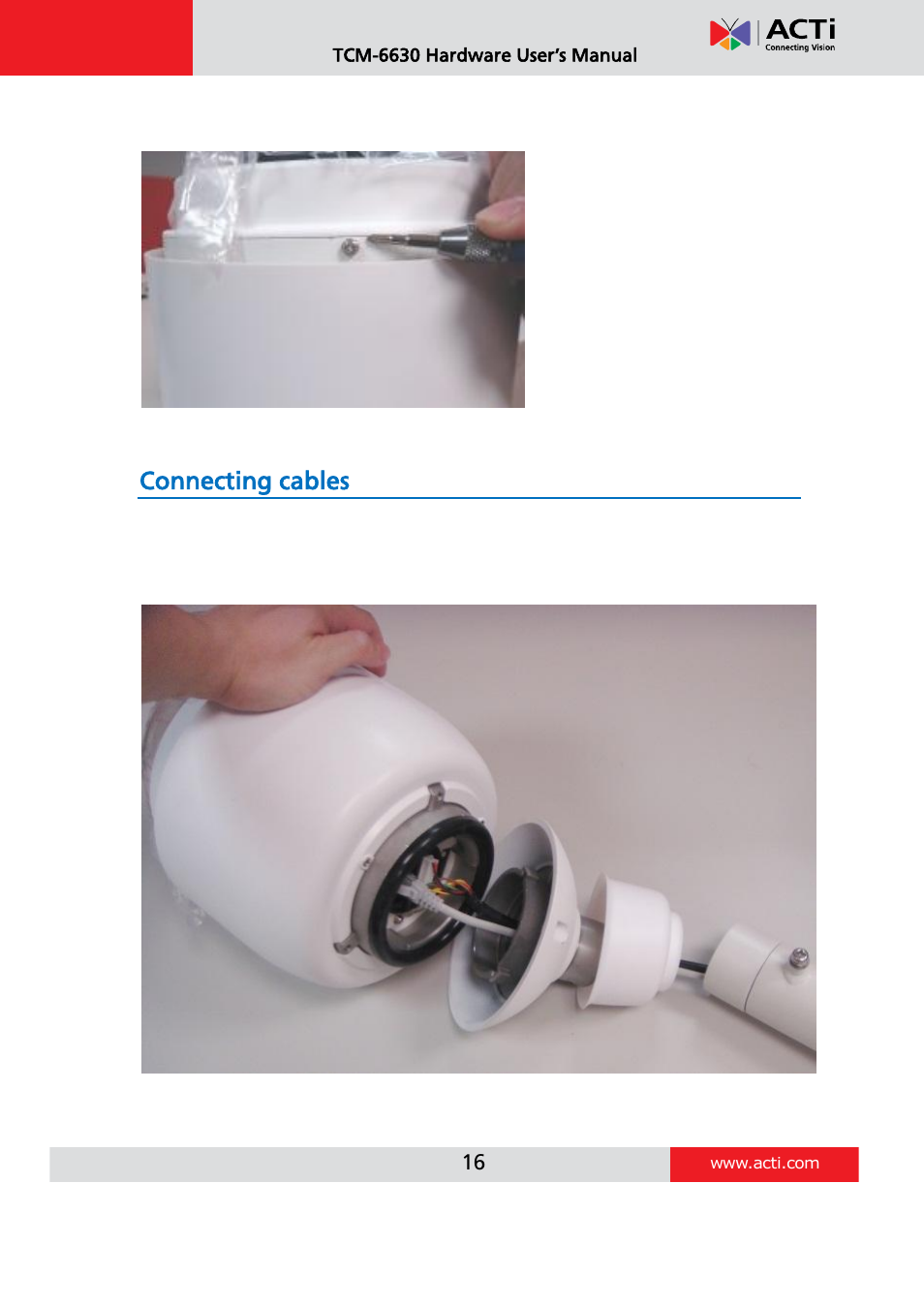Connecting cables | ACTi TCM-6630 User Manual | Page 16 / 55