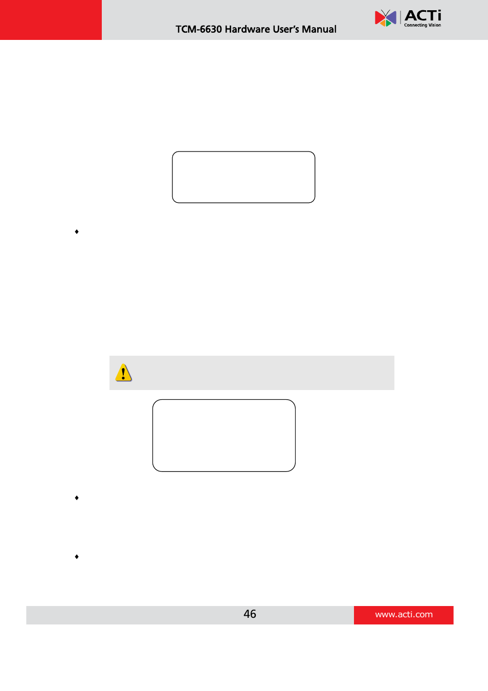 Privacy, Tcm-6630 hardware user’s manual | ACTi TCM-6630 User Manual | Page 46 / 55