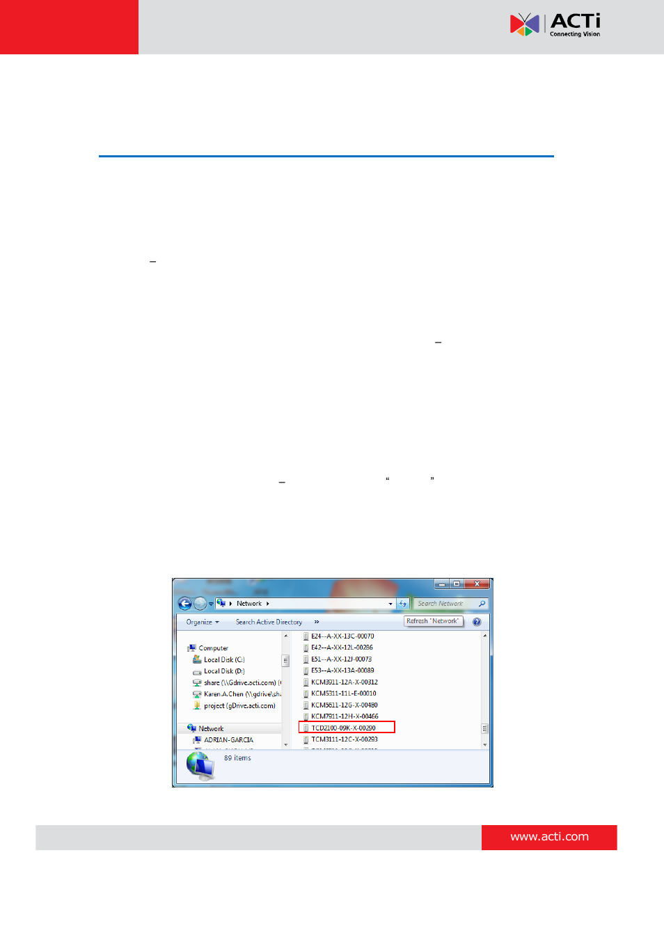 Accessing the device, Configure the ip address | ACTi TCD-2100 User Manual | Page 13 / 18