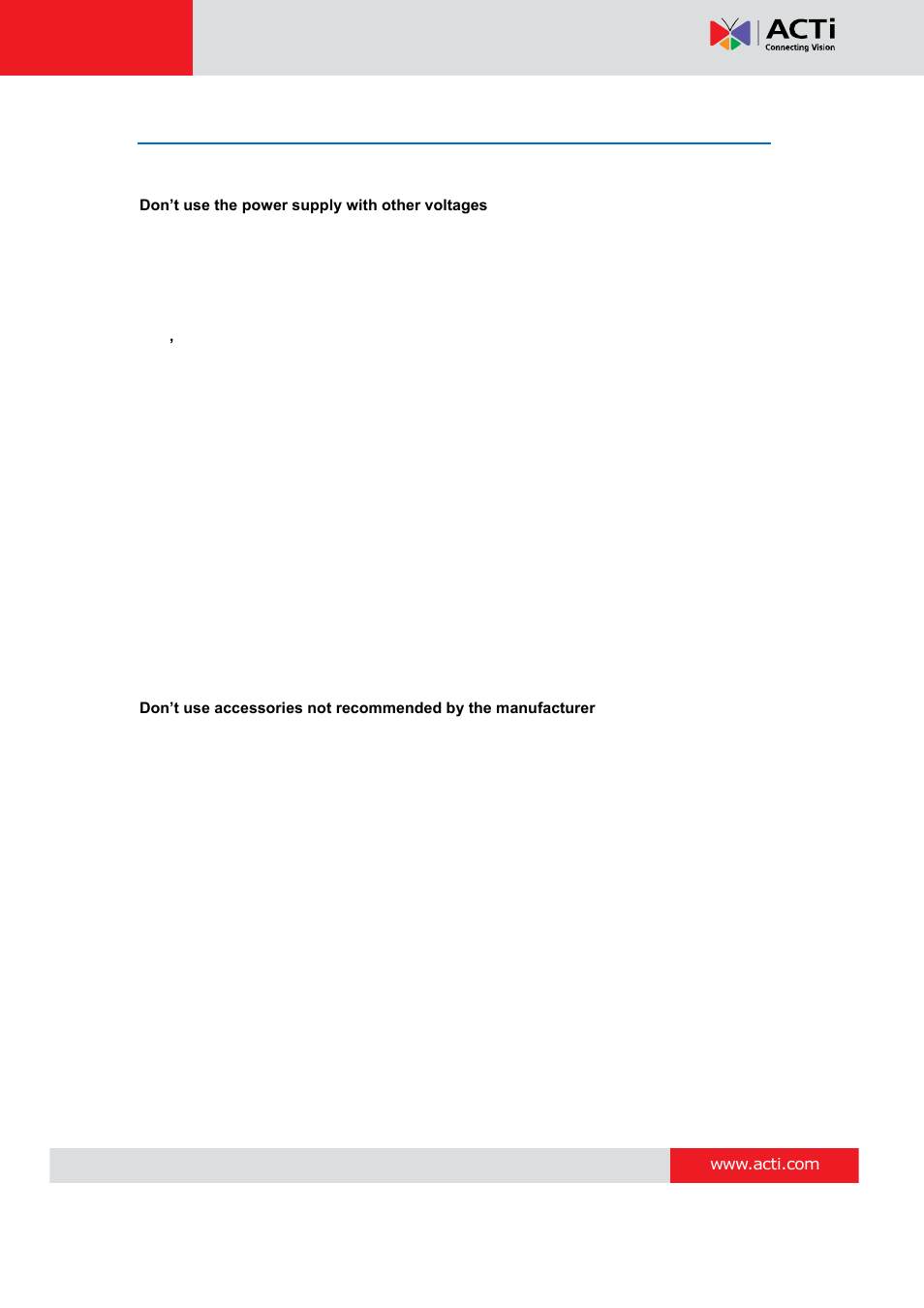 Safety instructions, Tcd-2100 hardware manual | ACTi TCD-2100 User Manual | Page 4 / 18