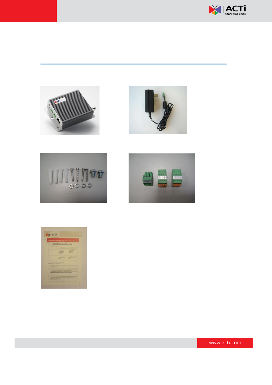 Introduction, Package contents | ACTi TCD-2100 User Manual | Page 6 / 18