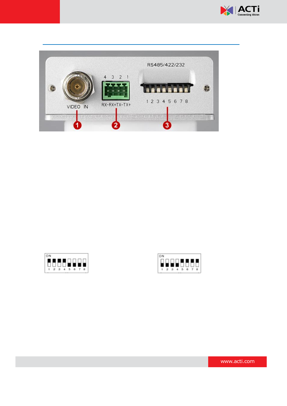 Physical description | ACTi TCD-2100 User Manual | Page 7 / 18
