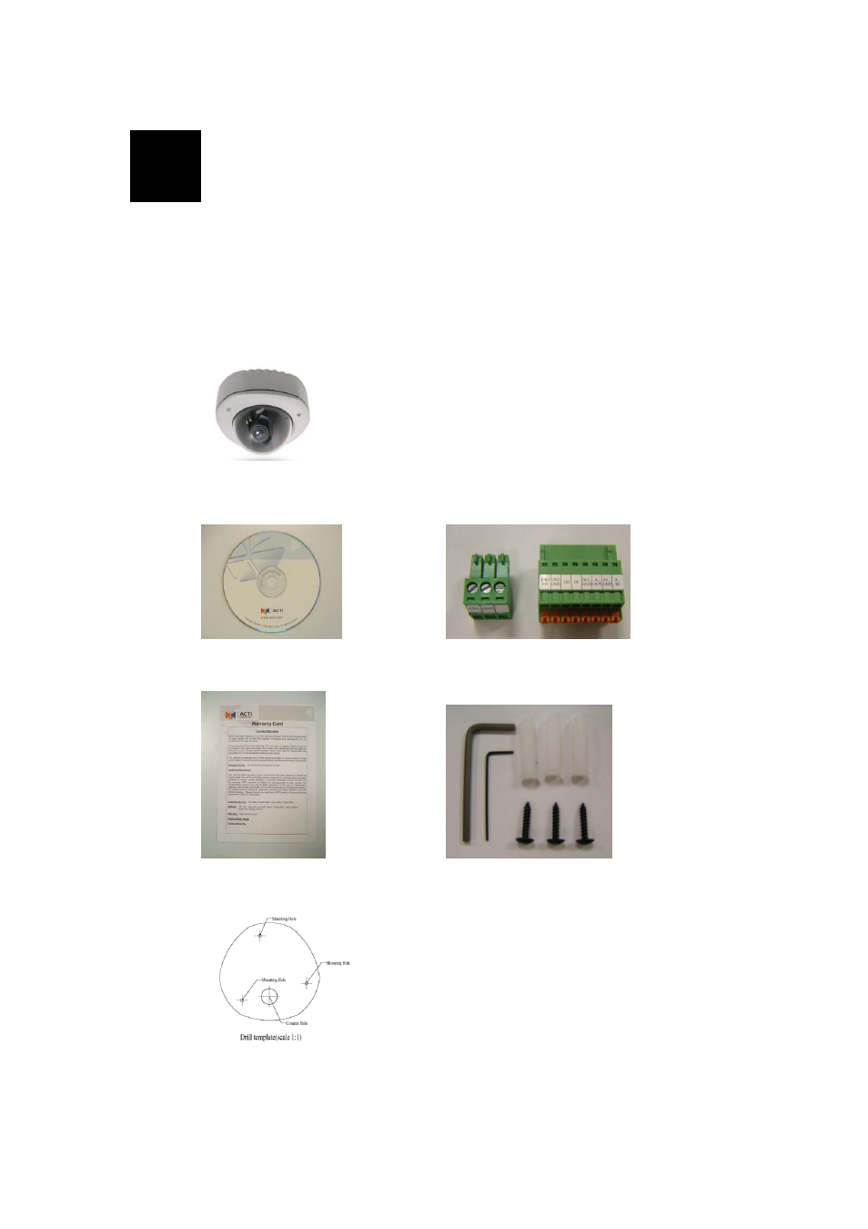Introduction -1, Package contents -1, 1introduction | 1 package contents | ACTi ACM-7411 User Manual | Page 7 / 25