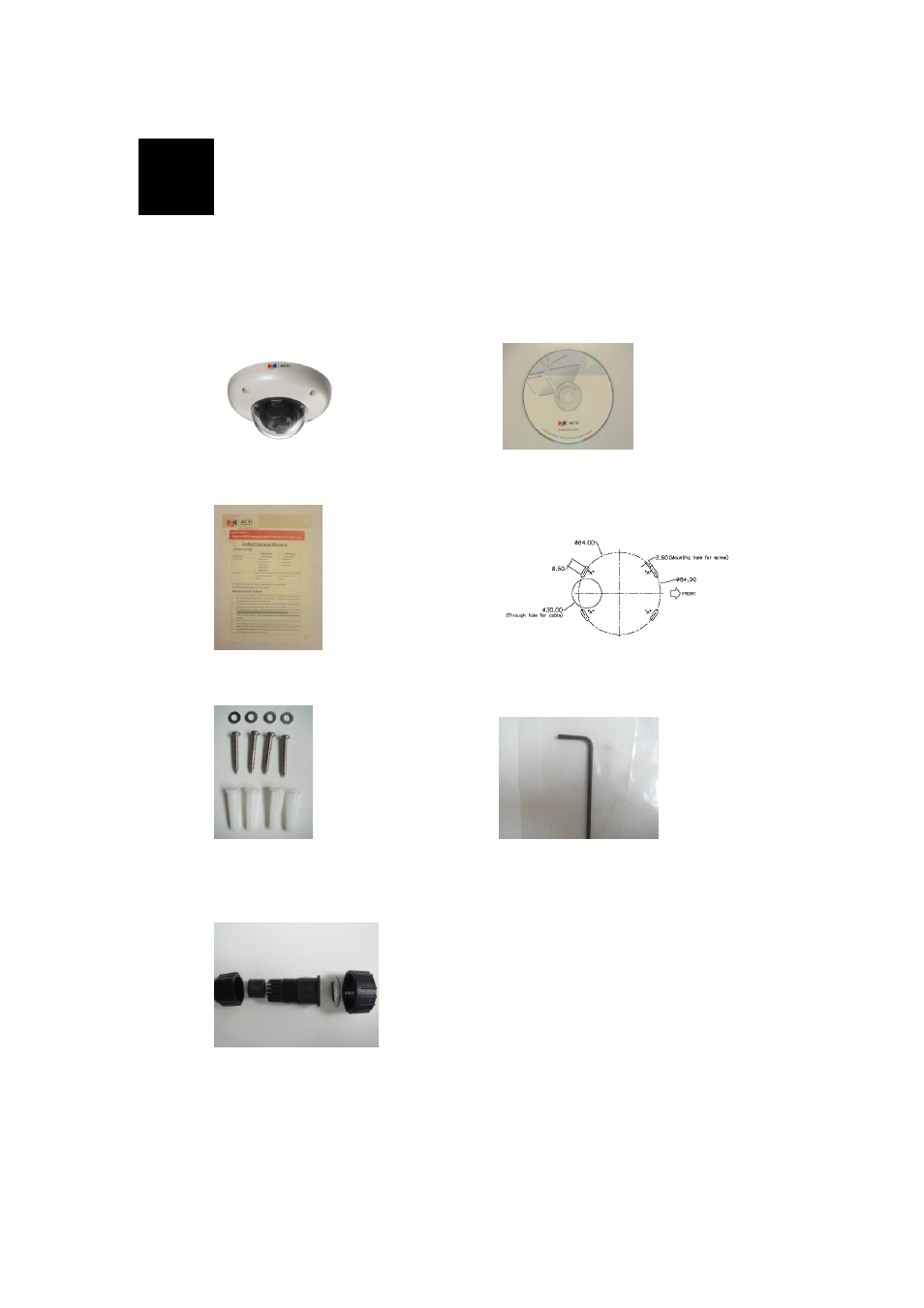 Introduction -1, Package contents -1, 1introduction | 1 package contents | ACTi ACM-3701E User Manual | Page 7 / 19