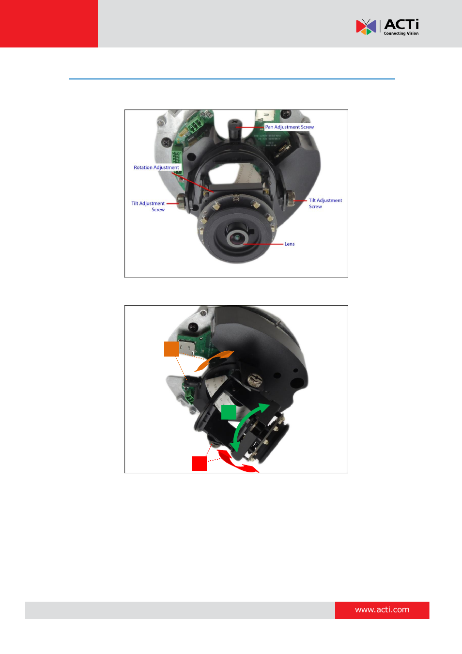 Step 6: adjust the viewing angle and focus | ACTi B51 User Manual | Page 24 / 36