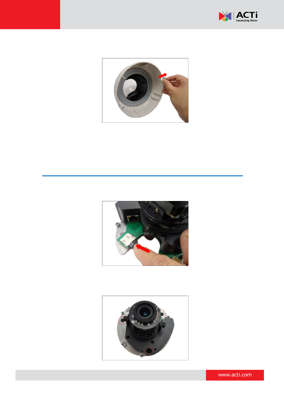 Step 3: install the camera to the surface | ACTi D61 User Manual | Page 16 / 33