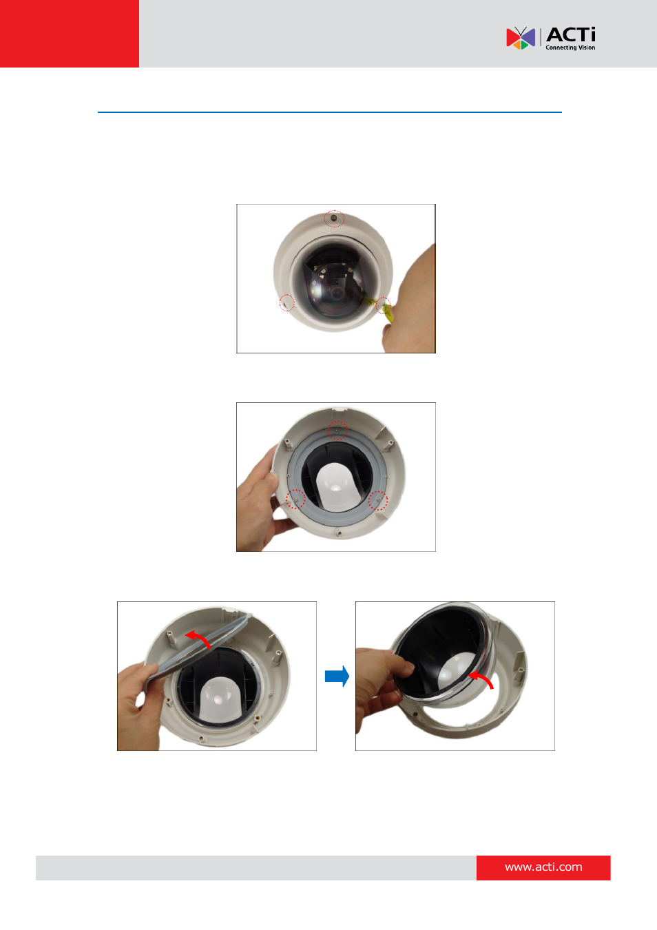 How to replace the dome cover | ACTi D61 User Manual | Page 23 / 33