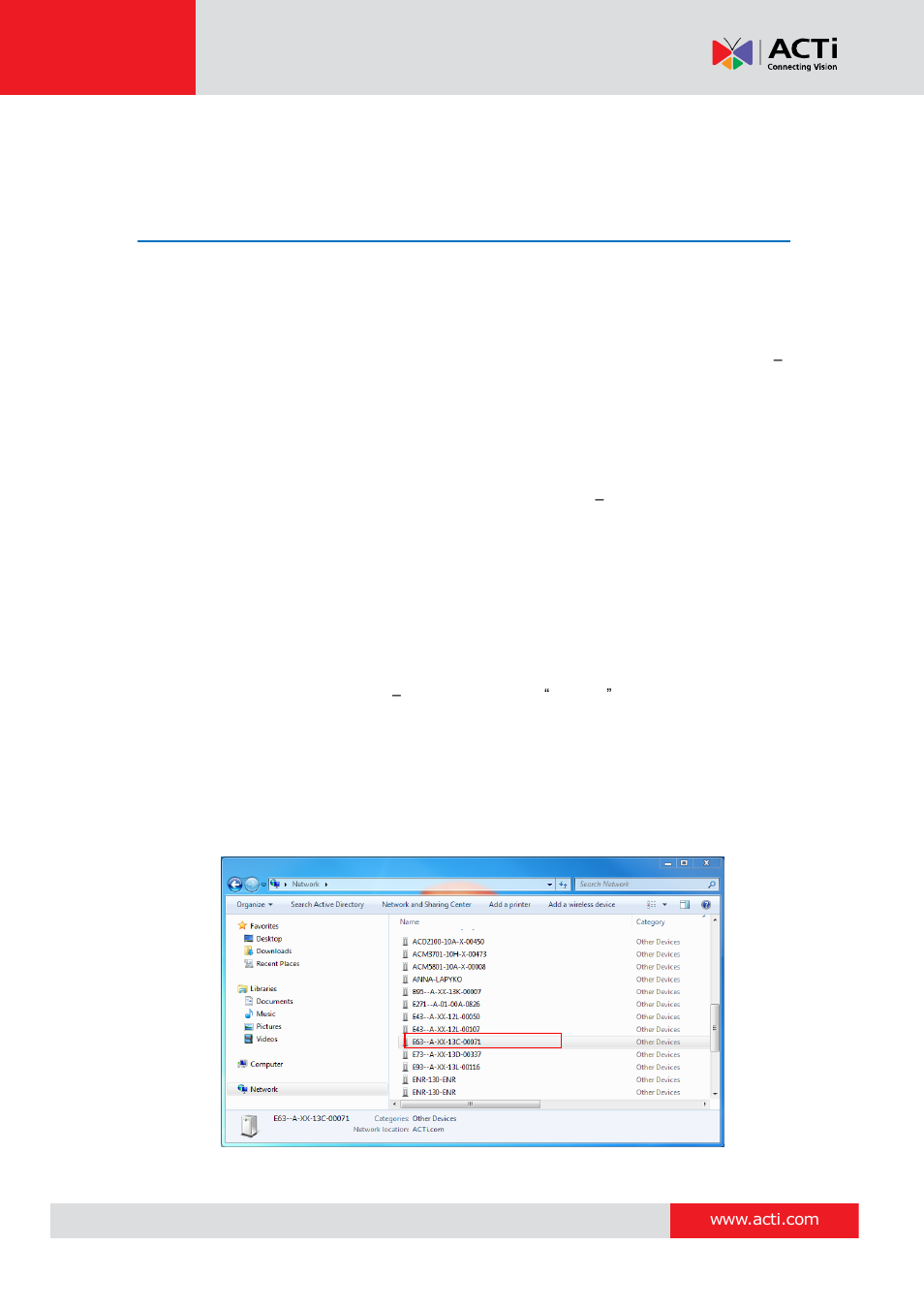 Accessing the camera, Configure the ip addresses, E 27 | ACTi D61 User Manual | Page 27 / 33