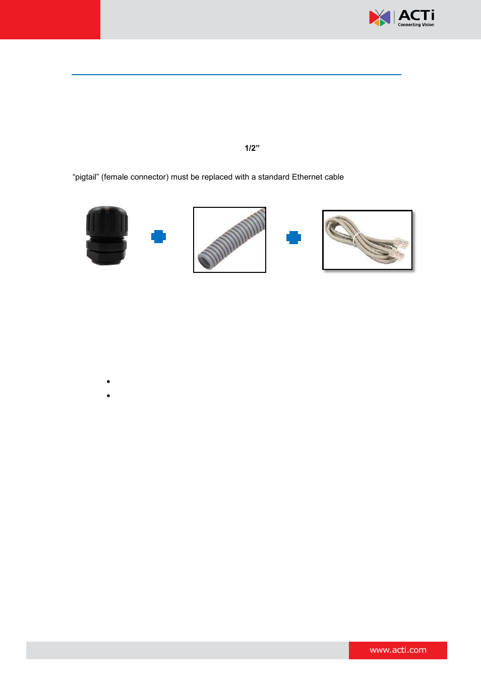 Waterproof cable installation | ACTi E31 User Manual | Page 14 / 34