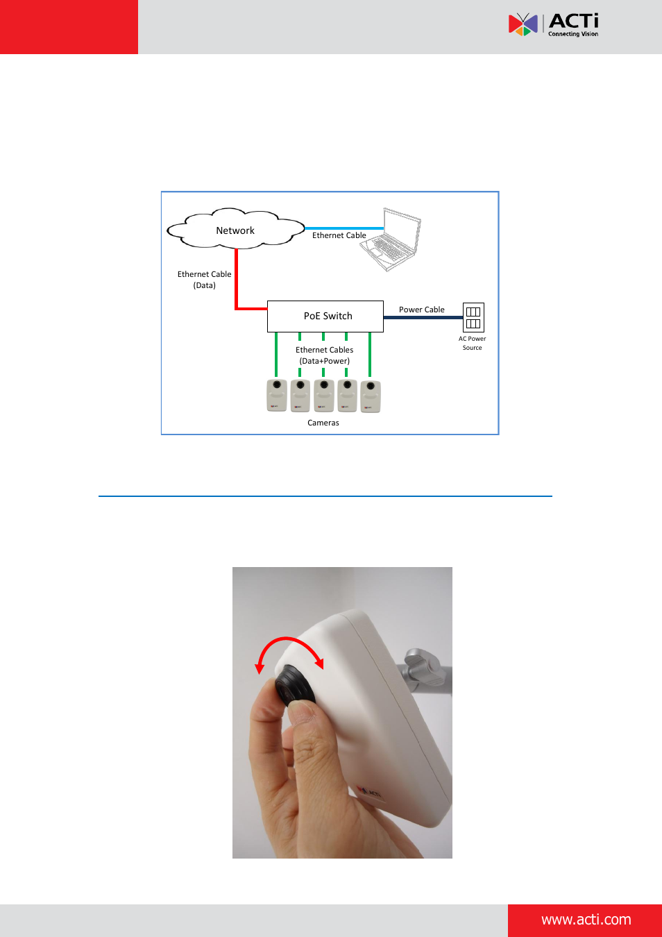 Connecting multiple cameras, Step 3: access the camera and adjust the focus, Hardware manual | ACTi D11 User Manual | Page 16 / 23