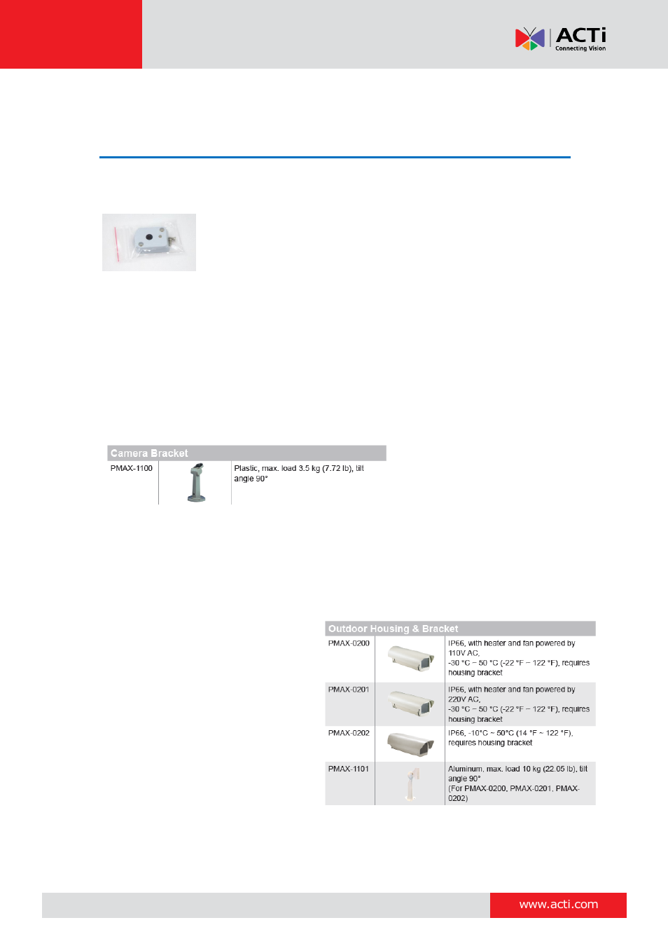 Installation and access, Camera installation | ACTi D21 User Manual | Page 10 / 19