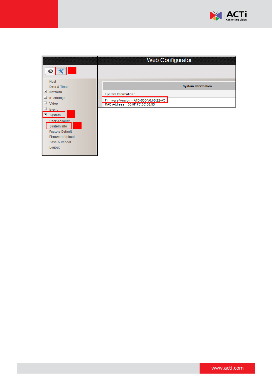 Hardware manual | ACTi D21 User Manual | Page 19 / 19