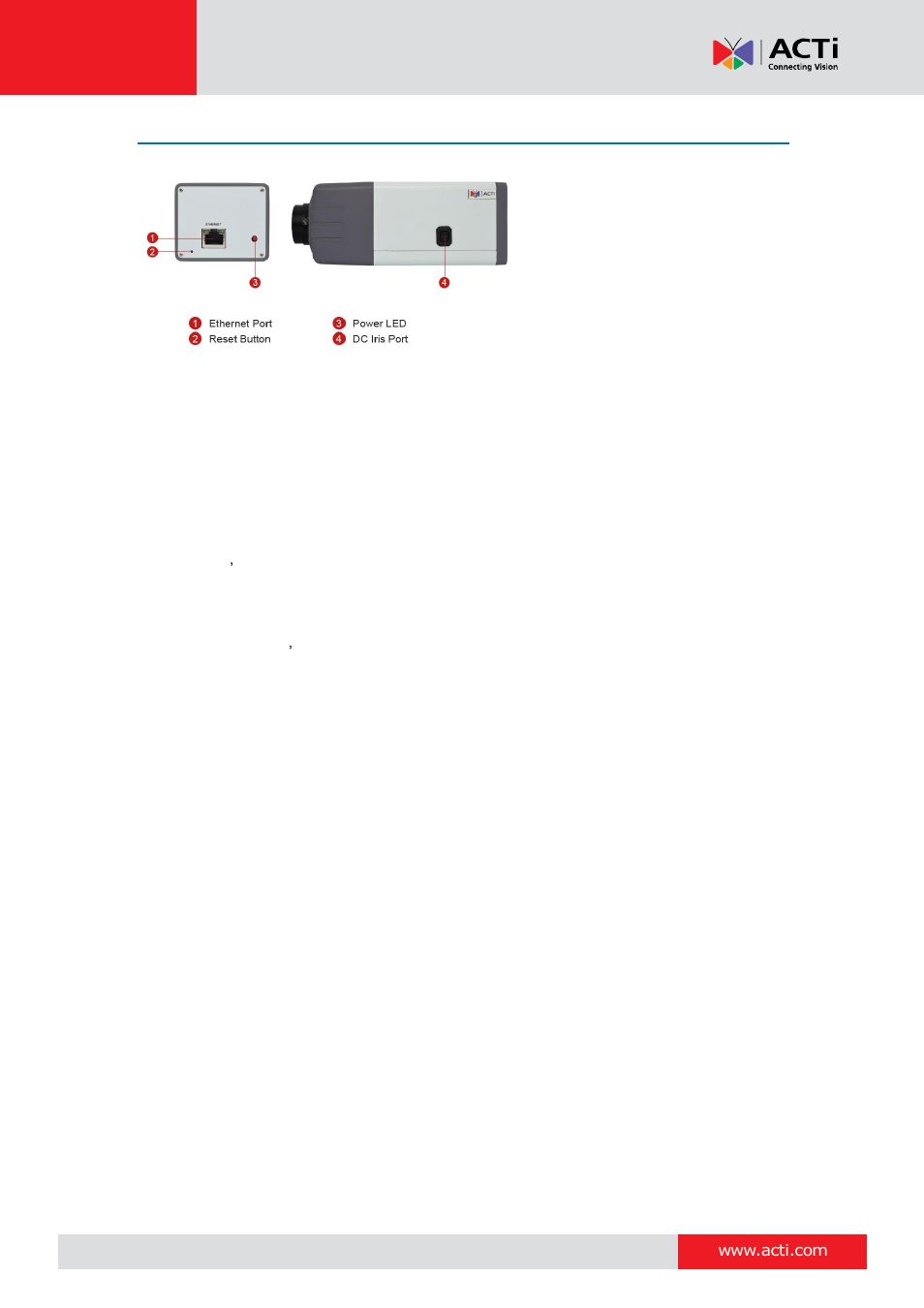 Physical description, Hardware manual | ACTi D21 User Manual | Page 9 / 19