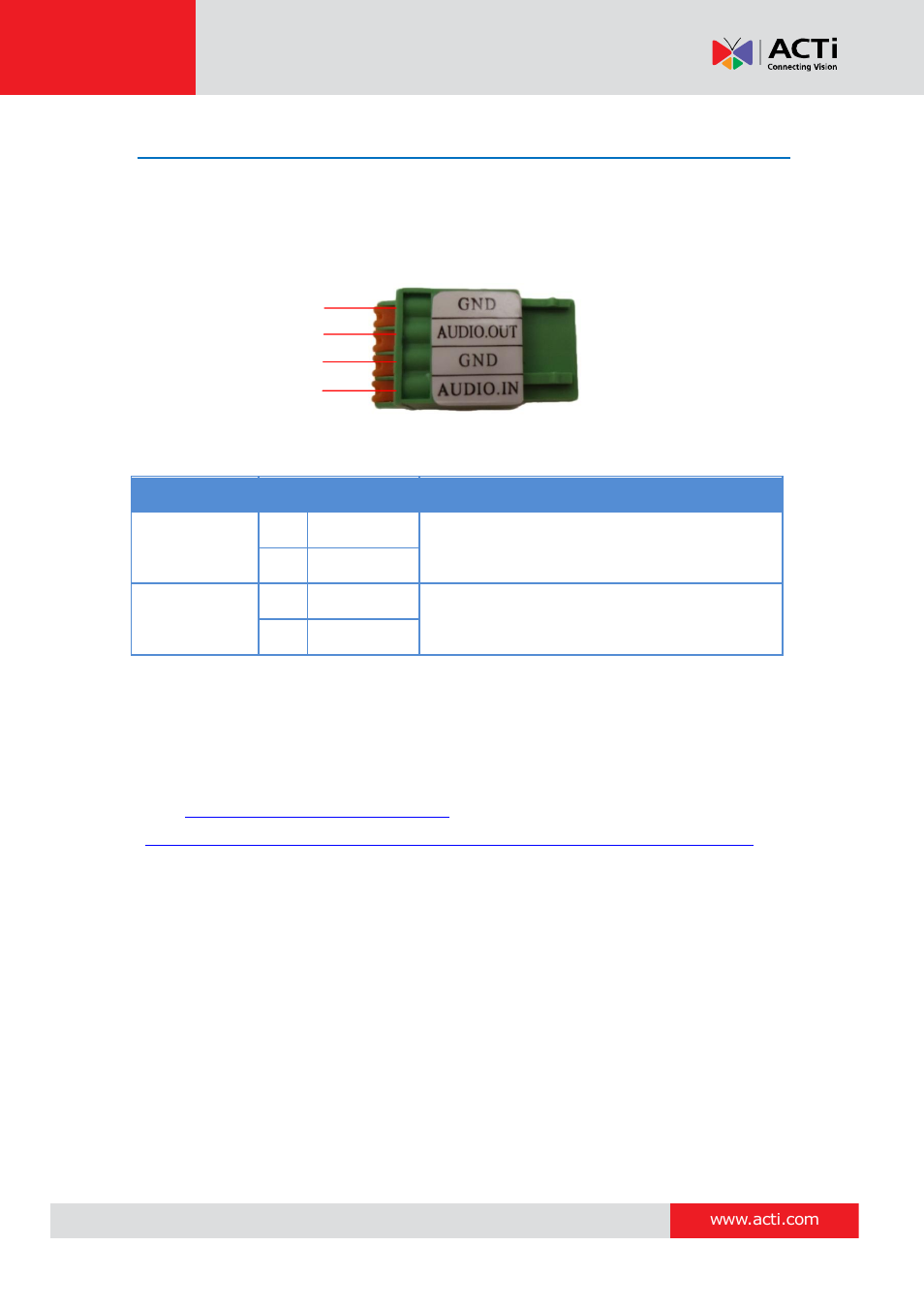 Preparing audio in / out devices (optional), Preparing audio in / out devices, Optional) | Hardware manual | ACTi B61 User Manual | Page 19 / 36