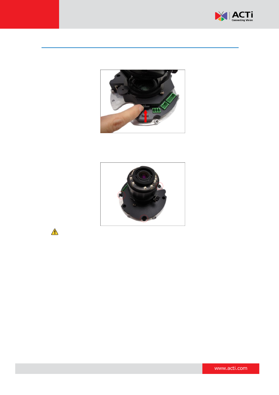 Step 3: install the camera to the surface | ACTi B61 User Manual | Page 22 / 36