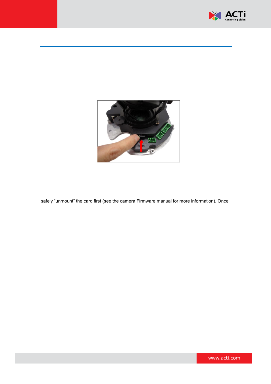 Using a memory card, How to insert the memory card, How to remove the memory card | E 29 | ACTi B61 User Manual | Page 29 / 36