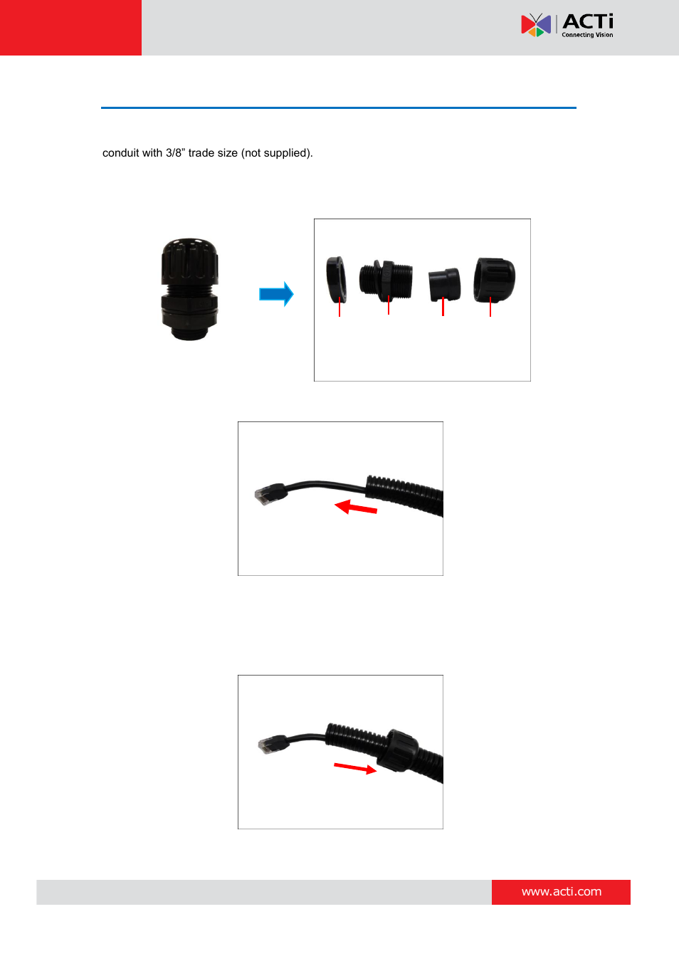 Waterproof solution with conduit, Waterproof solution, With conduit | Hardware manual | ACTi KCM-7911 User Manual | Page 18 / 32
