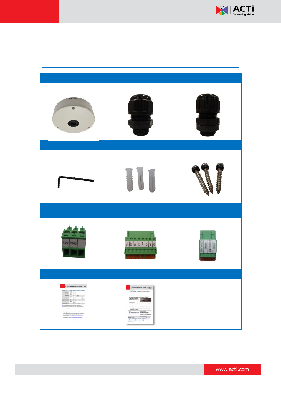 Introduction, Package contents | ACTi KCM-7911 User Manual | Page 6 / 32