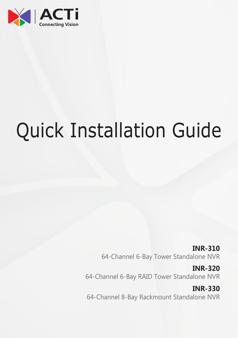 ACTi INR-310 User Manual | 16 pages