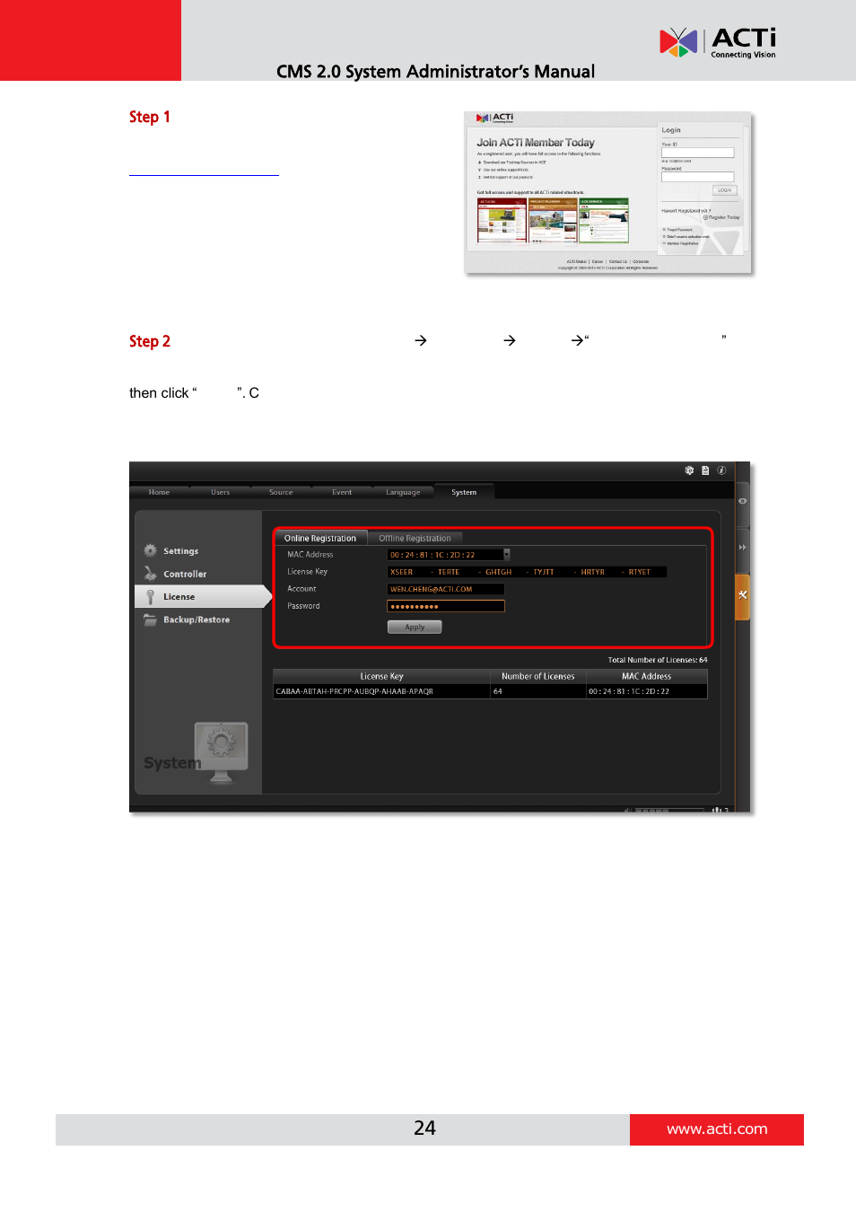ACTi CMS 2 User Manual | Page 24 / 85