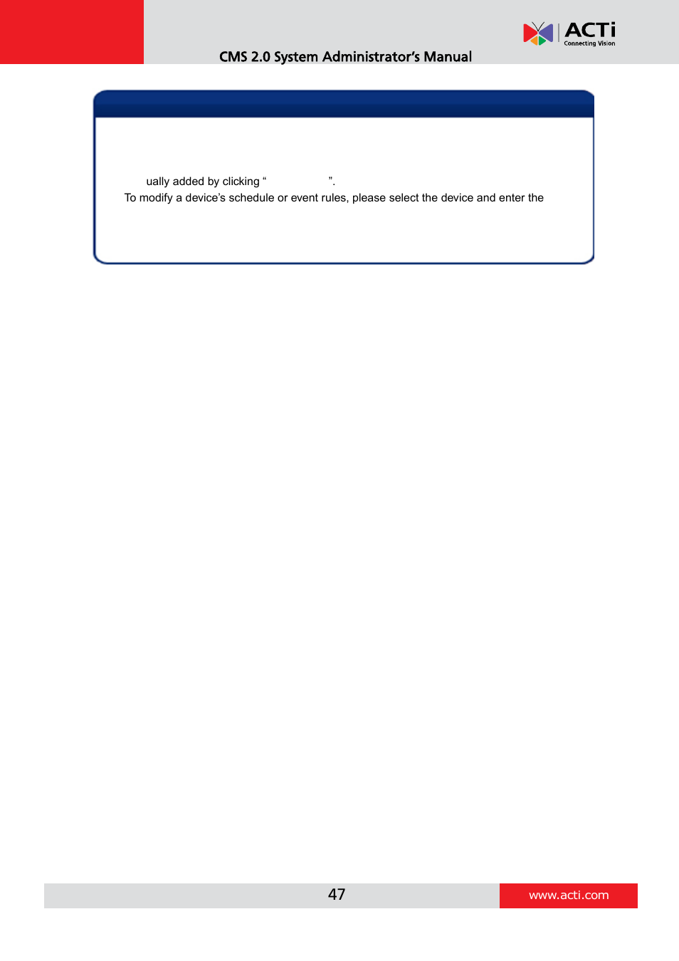 ACTi CMS 2 User Manual | Page 47 / 85