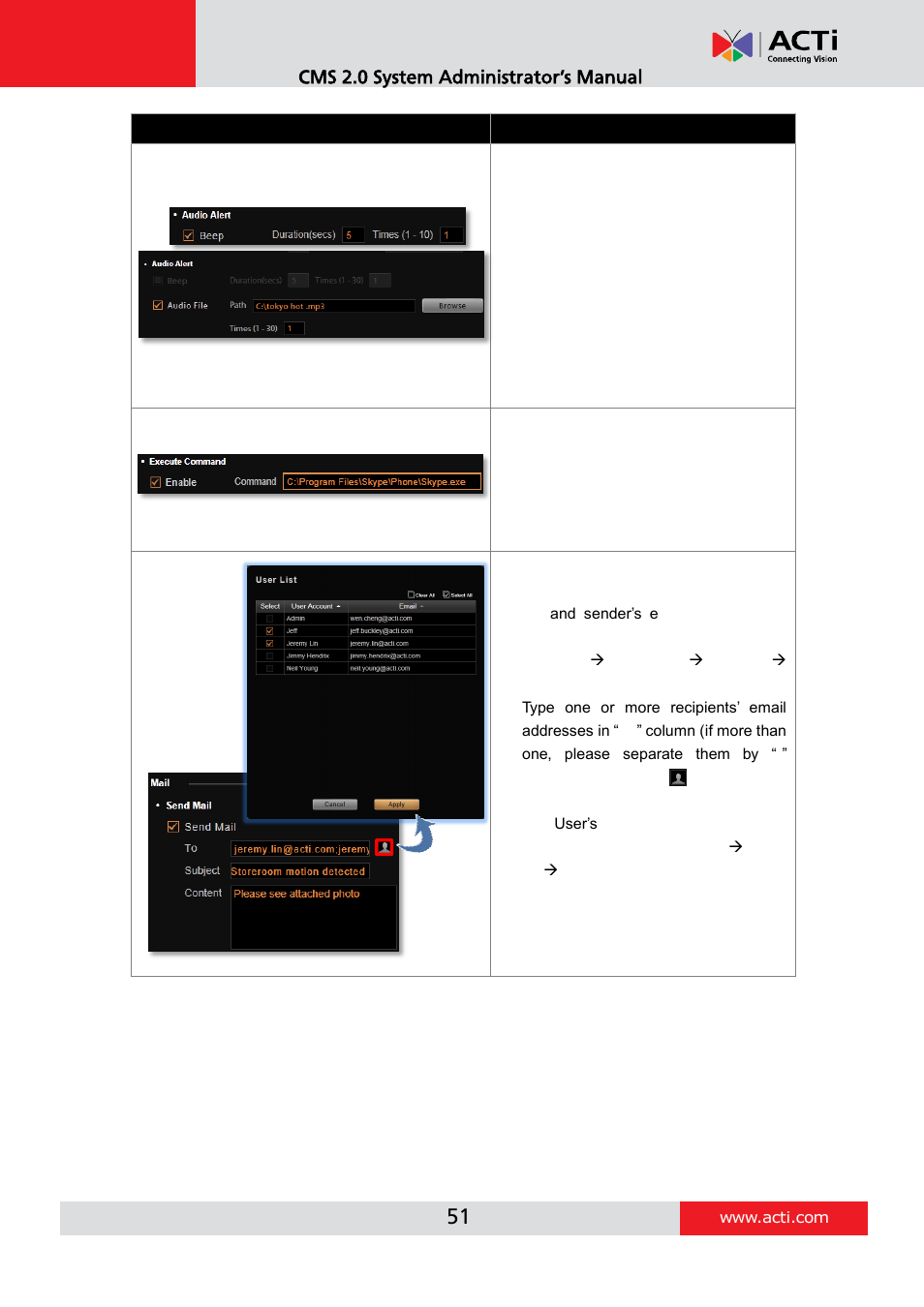 Cms 2.0 system administrator’s manual | ACTi CMS 2 User Manual | Page 51 / 85