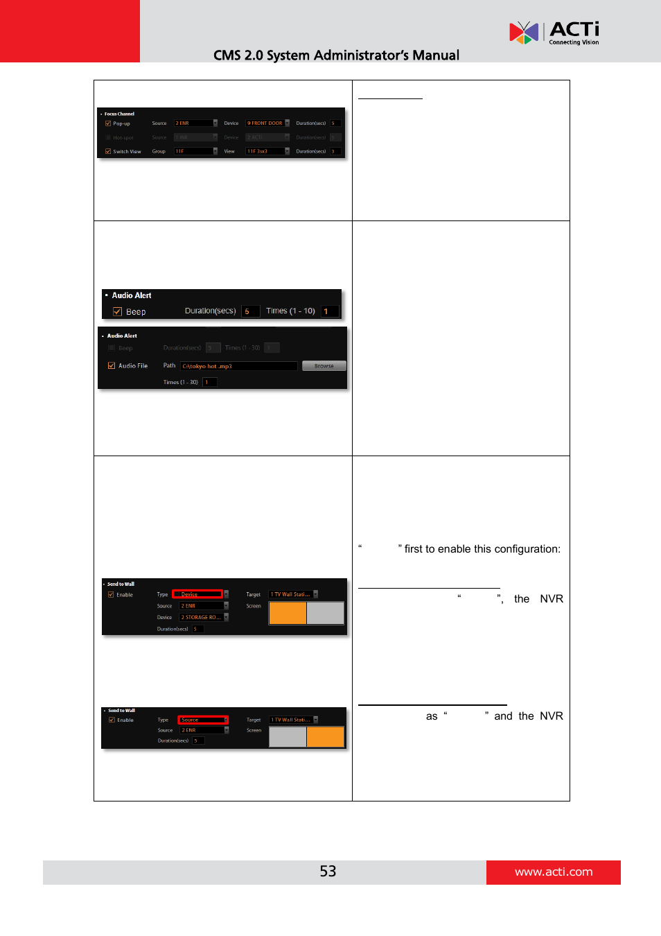 Cms 2.0 system administrator’s manual | ACTi CMS 2 User Manual | Page 53 / 85