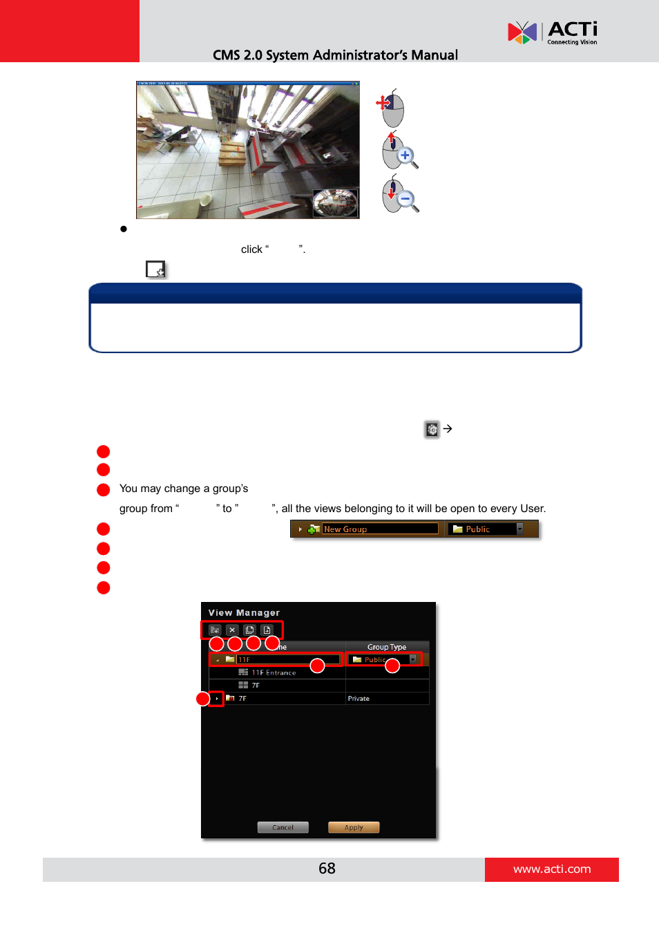 Manage the views, Cms 2.0 system administrator’s manual | ACTi CMS 2 User Manual | Page 68 / 85
